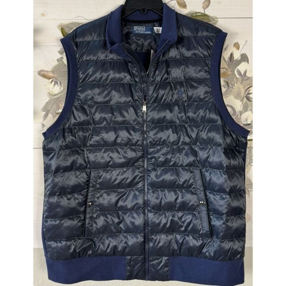 Polo Ralph Lauren Men Navy Quilted Hybrid Vest Size XL NWOT $228 - Picture 1 of 16